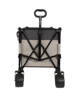 300L Folding Wagon Cart - Heavy Duty, All-Terrain, Khaki Gray