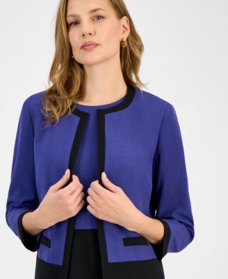 Women's Colorblocked Open-Front Jacket 