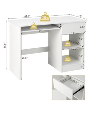 Wooden Computer Desk with CPU Stand