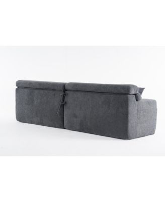 Streamdale Gray 4-Seater Compression Sofa with Pillows