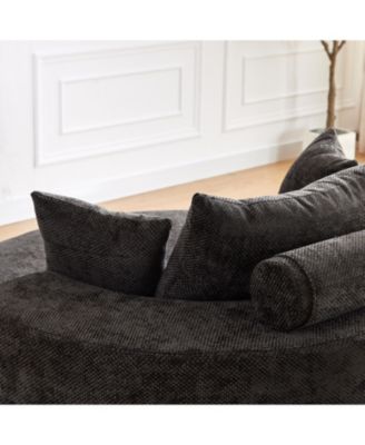 55" Chenille Swivel Sleeper Chair for Comfort & Style