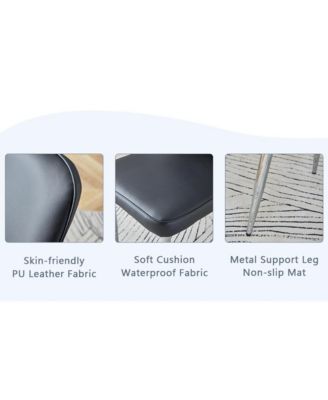 Black Marble Table & 4 PU Chairs