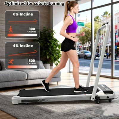 3 in 1 Under Desk Treadmill with Incline Foldable Treadmills for Home Walking Pad with Handle Bar