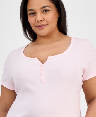 Trendy Plus Size Henley Top