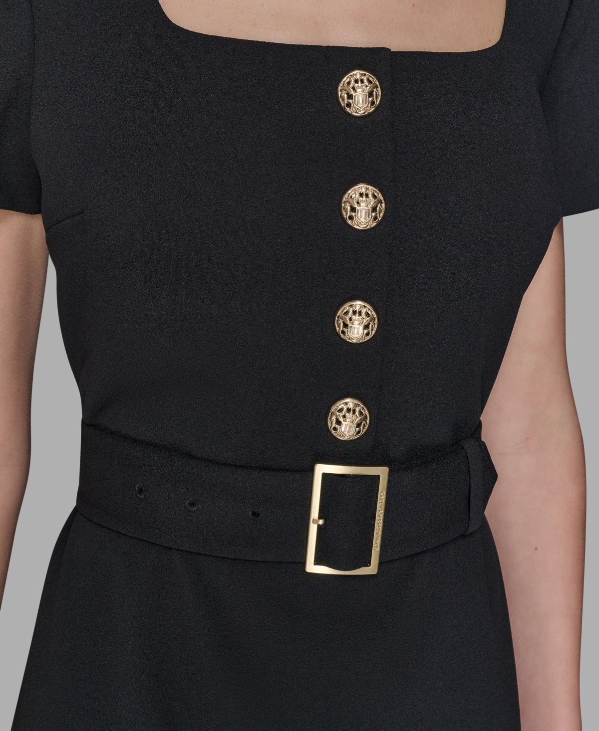 Karl Lagerfeld Women's Square-neck A-line Dress In Black