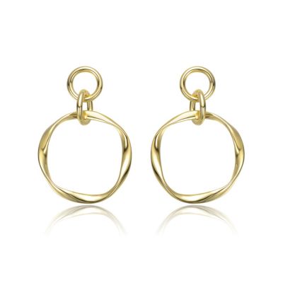 Interlocking Elegance 14K Gold Plated Dangle Earrings