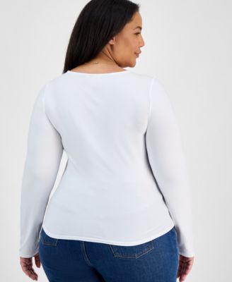 Trendy Plus Size Double Layer V-Neck Top