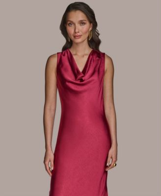 【Donna Karan New York】Cowlneck Sleeveless Dress DKNY Women's Cowlneck Sleeveless Gown - Macy's