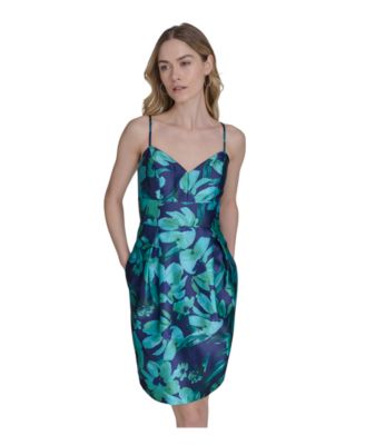 Women's Jacquard Floral Sleeveless Dress