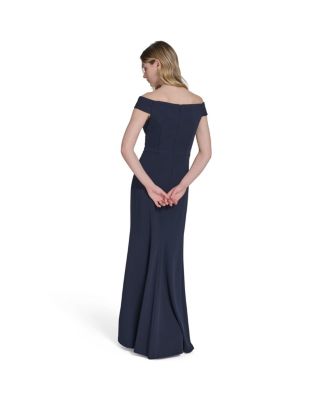 Petites Off-The-Shoulder Wrap-Accent Gown