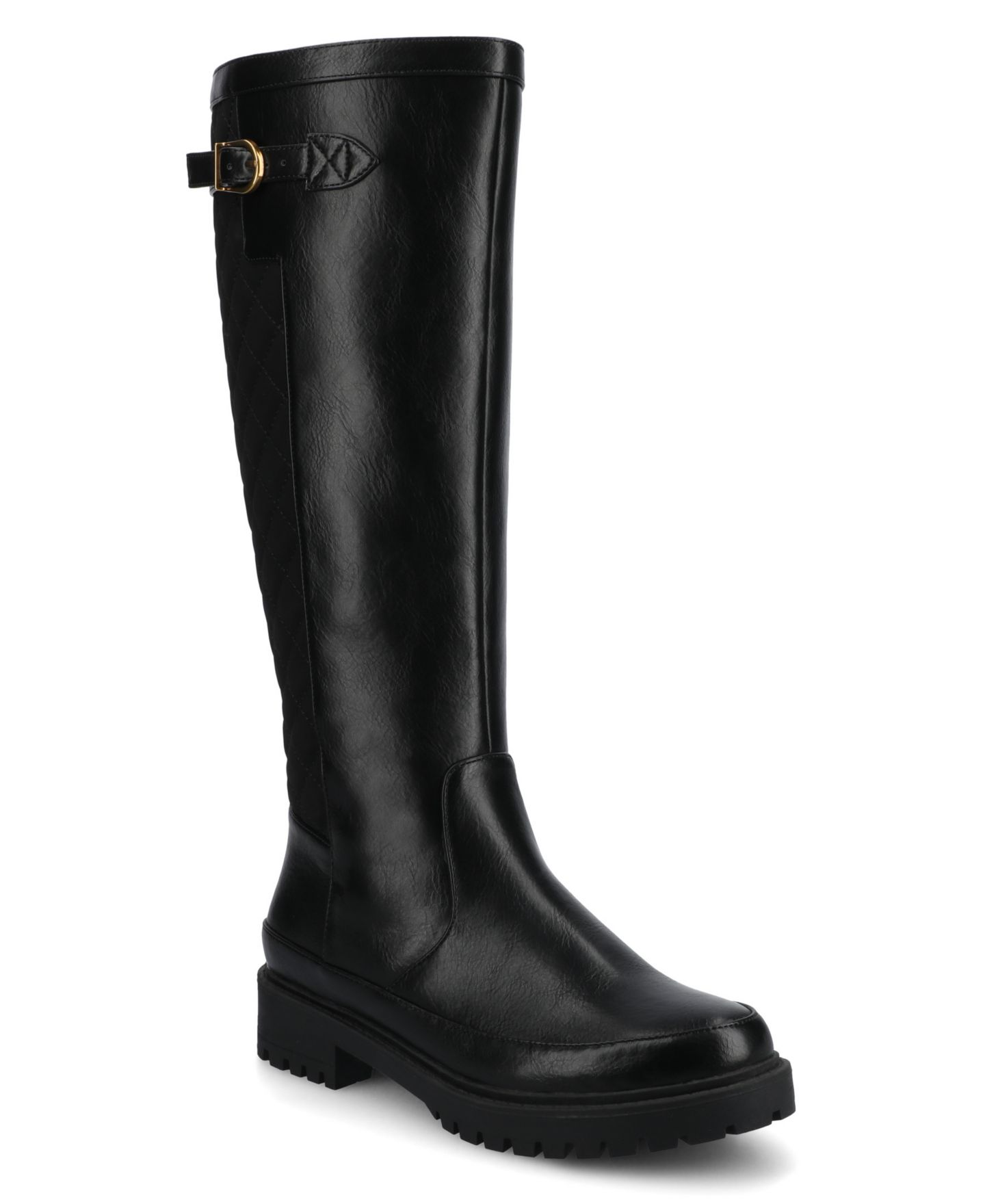 Женские ботинки Journee Collection Zemmie Lug Sole Knee High Boots, Regular & Wide Calf, цвет: Чёрный — фото 1
