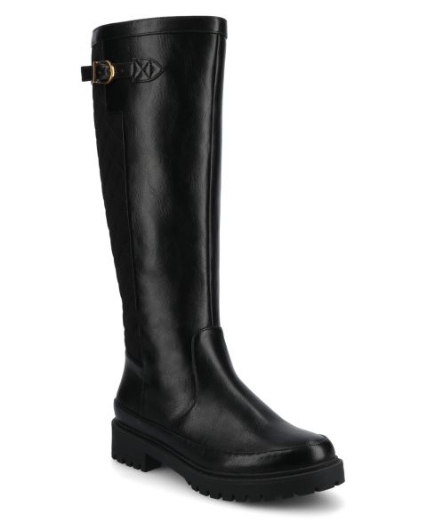 Женские ботинки Journee Collection Zemmie Lug Sole Knee High Boots, Regular & Wide Calf, цвет: Чёрный