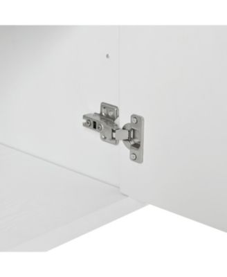 White 4-Door Storage Cabinet with Adjustable Shelves