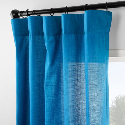 Rustic Weave Linen Curtains (2 Panels) Sheer Window Curtains Panel Set, Rod Pocket Curtains, 50 inches Wide Linen