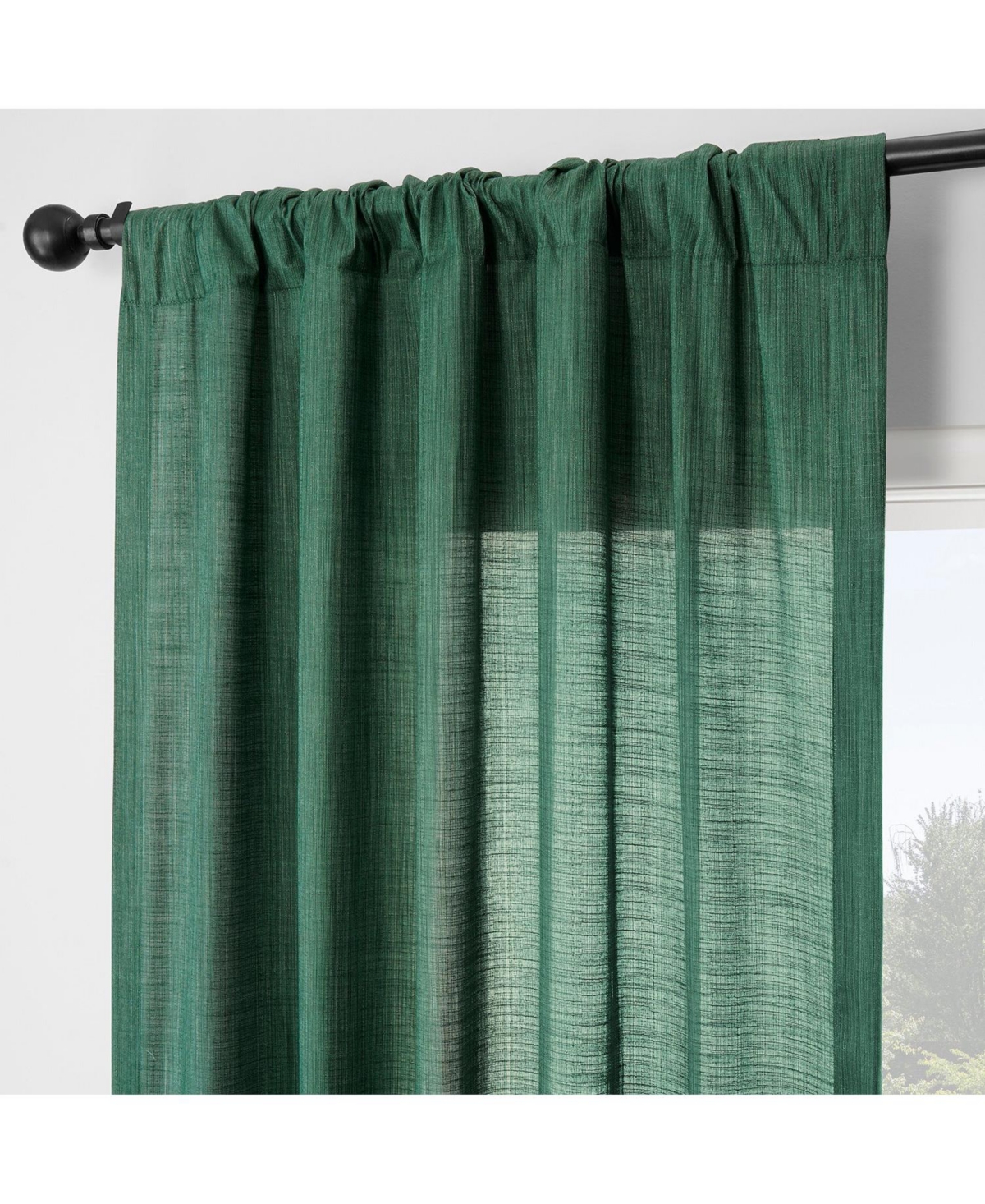 Half Price Drapes Tan Rustic Weave Sheer Linen Curtains (2 Panels) Rod Pocket Window Curtains And Drapes, 50 W X 96 L