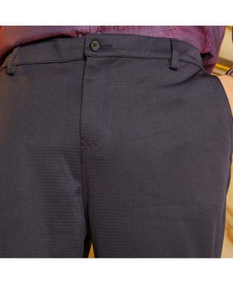 Men's Midnight Black Panel-Waffle Chino Trousers