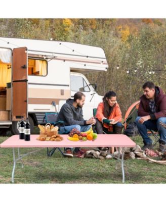 8ft Pink Folding Table - Portable & Durable