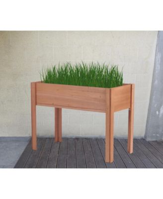 Elevated Wooden Planter Box for Outdoor Gardening