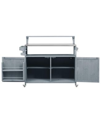 Outdoor Kitchen Island with Storage & Stainless Steel Top