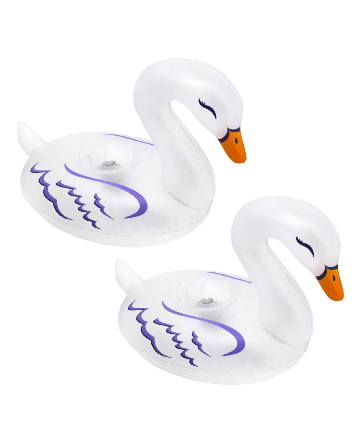 Lumi Bright Party Swans Inflatable White Pool Lantern Lights, (2 Pack) - Multicolor