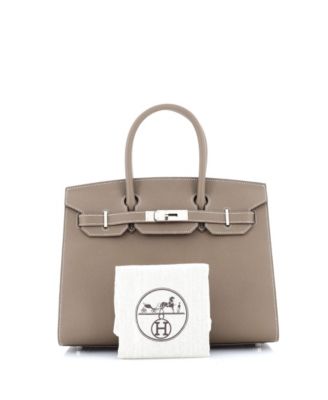 Pre-Owned Hermes Birkin 30 Handbag Grey Epsom with Palladium Hardware