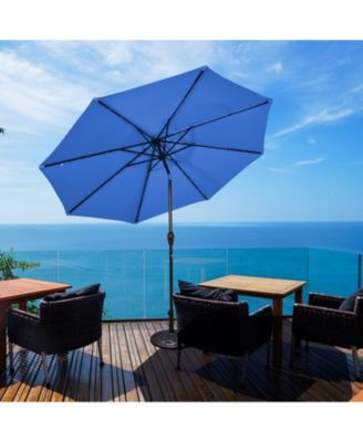 10 Feet Outdoor Patio Umbrella with Bright Solar LED Lights