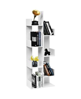 8-Tier Bookshelf Bookcase with 8 Open Compartments Space-Saving Storage Rack