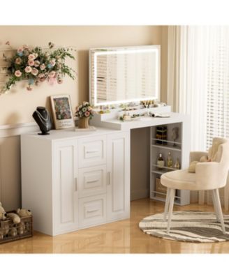 Makeup Vanity Desk with Mirror & Storage