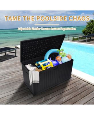 230 Gallon Resin Outdoor Deck Box - Waterproof & Lockable