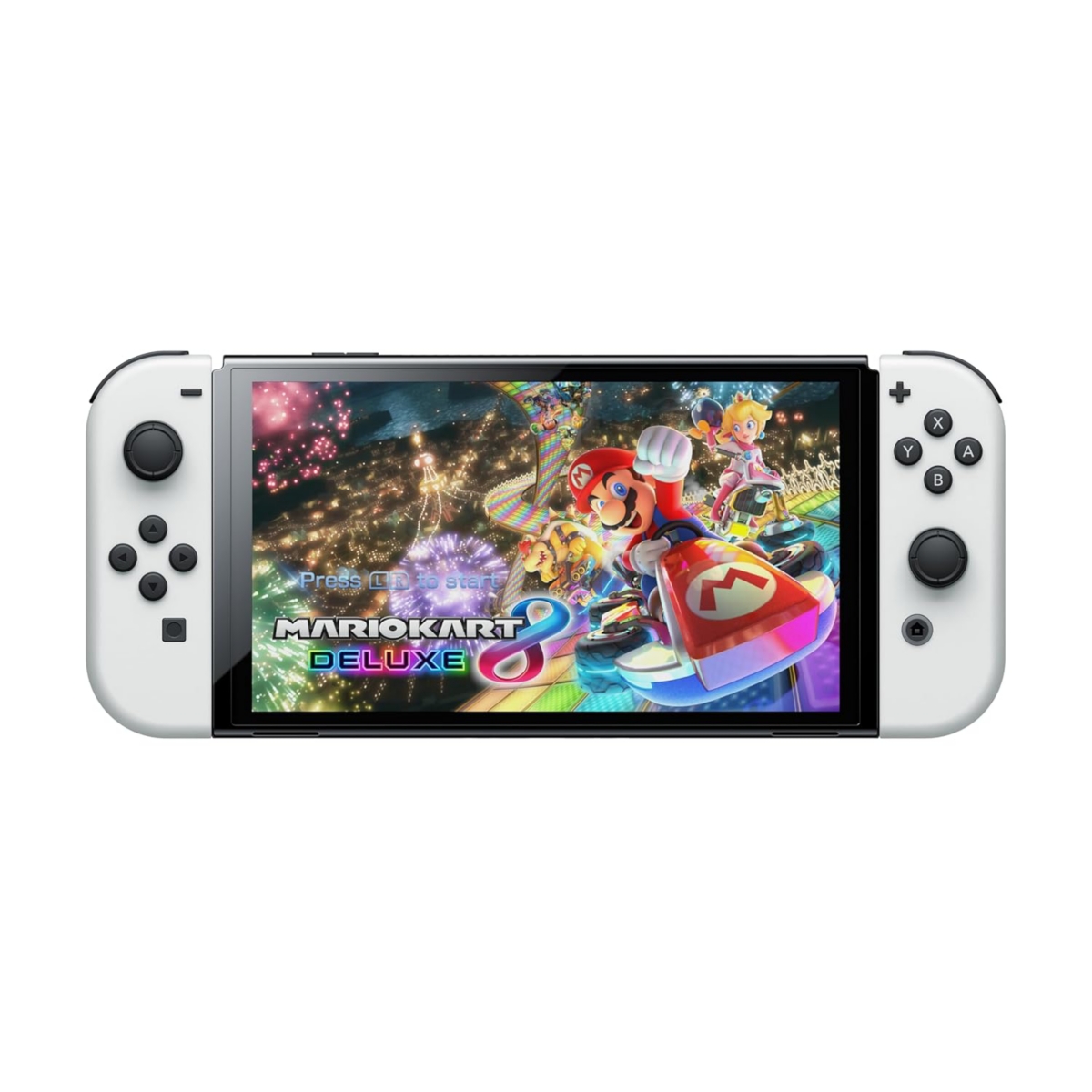 Nintendo Switch White Oled Console with Pikmin 4, Surge Accessory Gaming Kit, MightySkins Console and Controller Skin Voucher and 1 Year Cps Extended