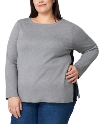 Plus Size Side-Button Tunic Sweater