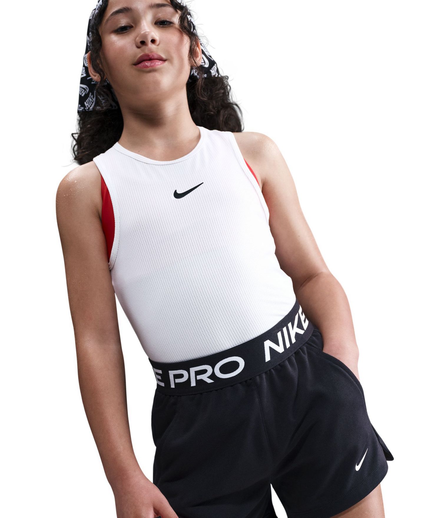 Шорты Nike Pro Fleece Dri-FIT Shorts для девочек, цвет: Чёрный — фото 3