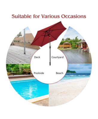 10 Feet Outdoor Patio Umbrella with Tilt Adjustment and Crank