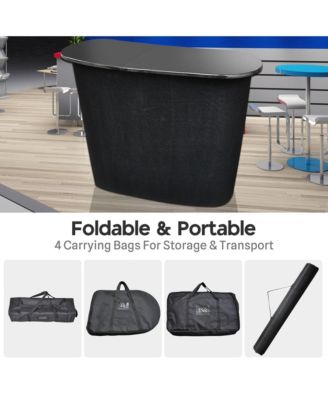 InstaHibit 10x8 Ft Pop Up Backdrop Booth Stand w/ Portable Podium Table Counter