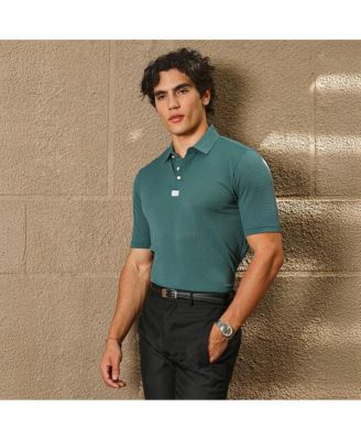 Men's Emerald Green Warp-Tactile Polo T-Shirt