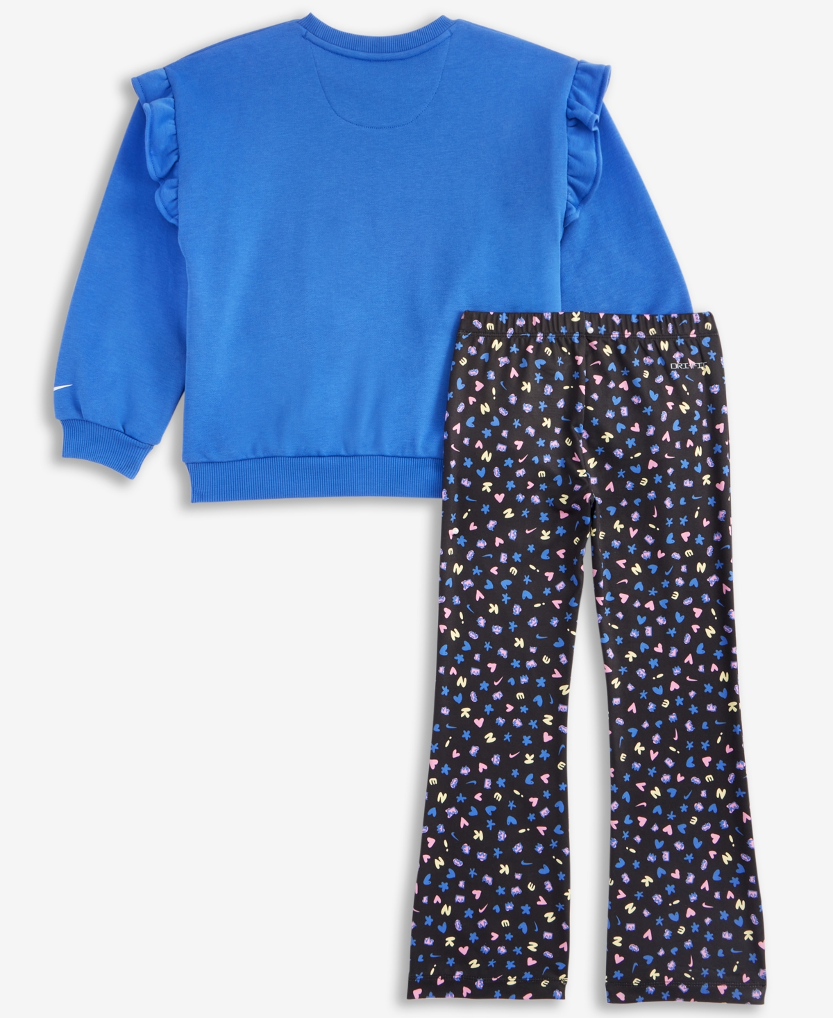 Nike Little Girls Essentials Top & Allover Print Femme Leggings, 2 Piece Set In Blue