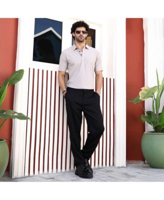 Men's Saltbox Beige Seamless Cuboid Polo T-Shirt