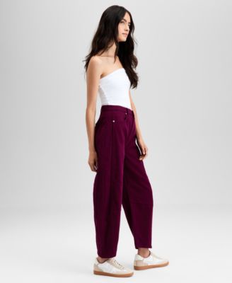 Petite High-Rise Barrel-Leg Jeans, Exclusively at Macy's 