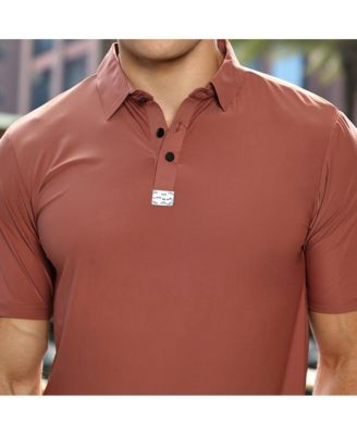 Men's Sienna Brown Seamless Solid Polo T-Shirt