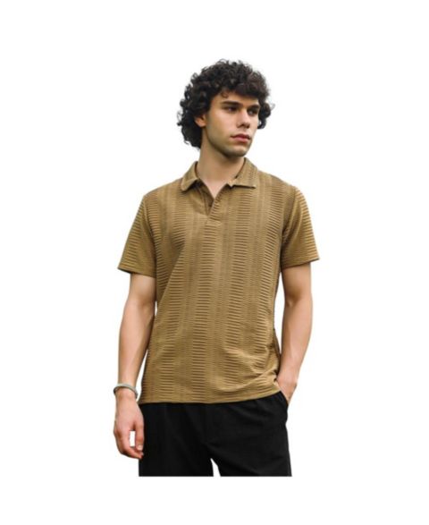 Мужская футболка Cahoot Campus Sutra Ash Brown Flatten-Ruched Polo, цвет: Коричневый