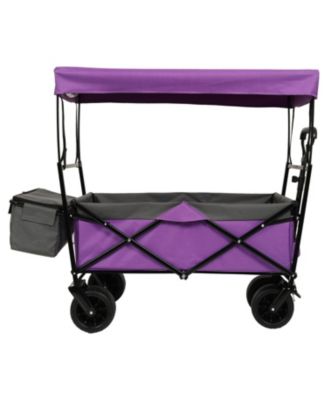 Collapsible Wagon with Canopy & All-Terrain Wheels (Purple)