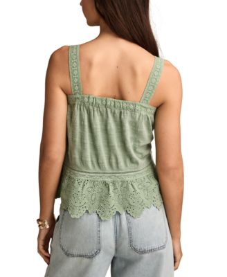 Women's Embroidered Cotton Sleeveless Top