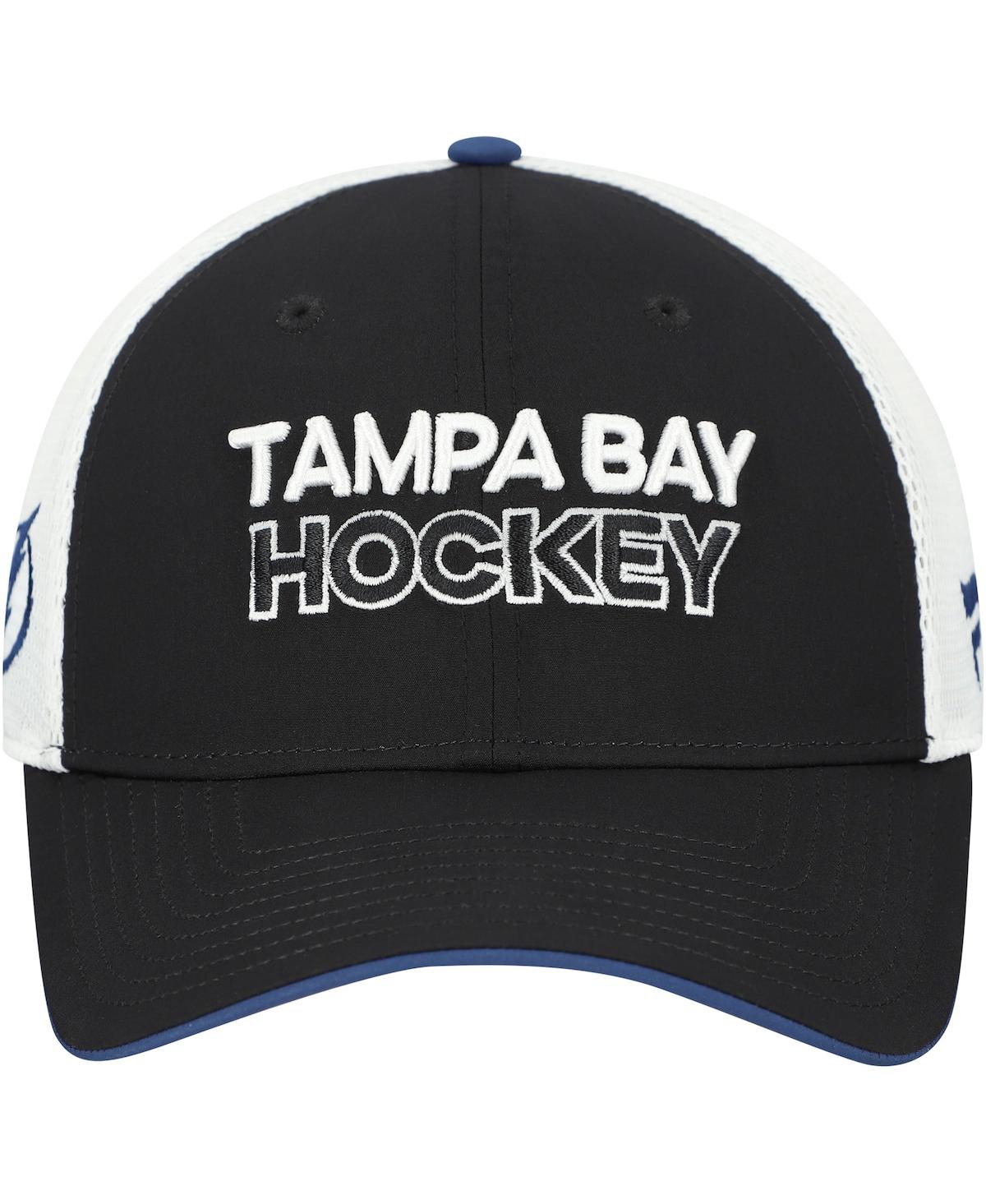 Fanatics Men's Black/white Tampa Bay Lightning Authentic Pro Rink Alternate Trucker Adjustable Hat