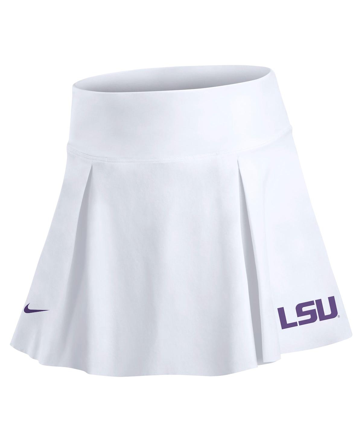Nike Women's White Lsu Tigers Club Tennis Skirt With Shorts In White
