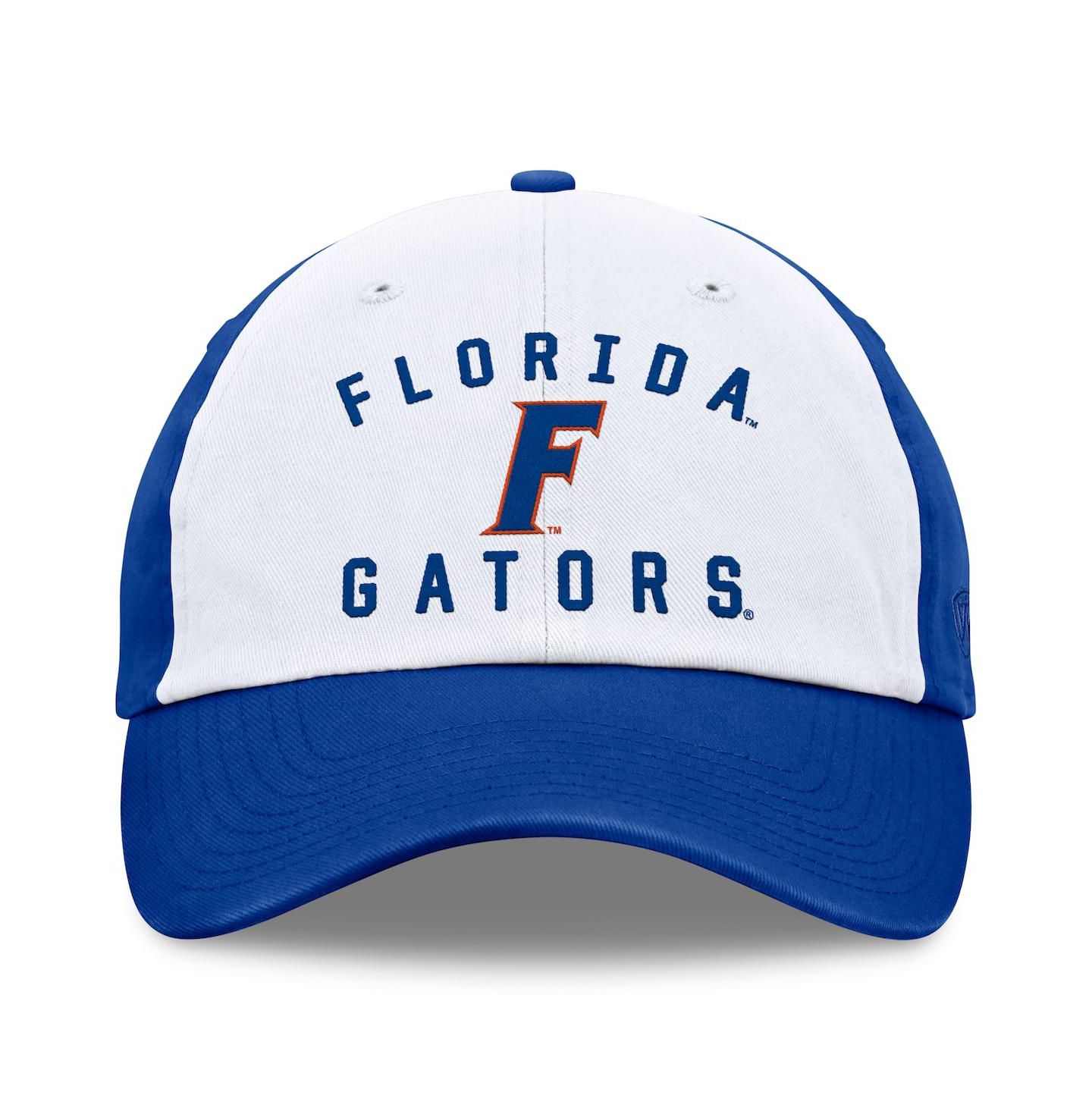 Мужская кепка Top of the World White/Royal Florida Gators Heritage Weston Adjustable Hat — фото 2