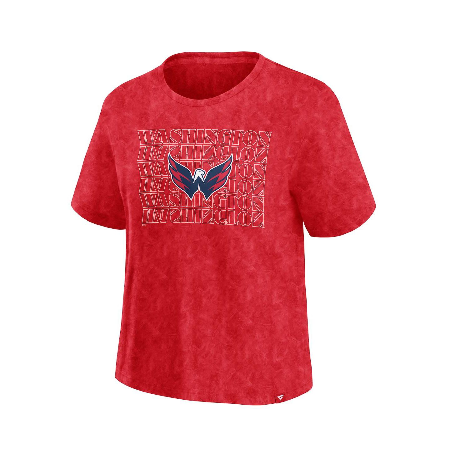 Женская футболка Fanatics Red Washington Capitals Faded Wash — фото 2