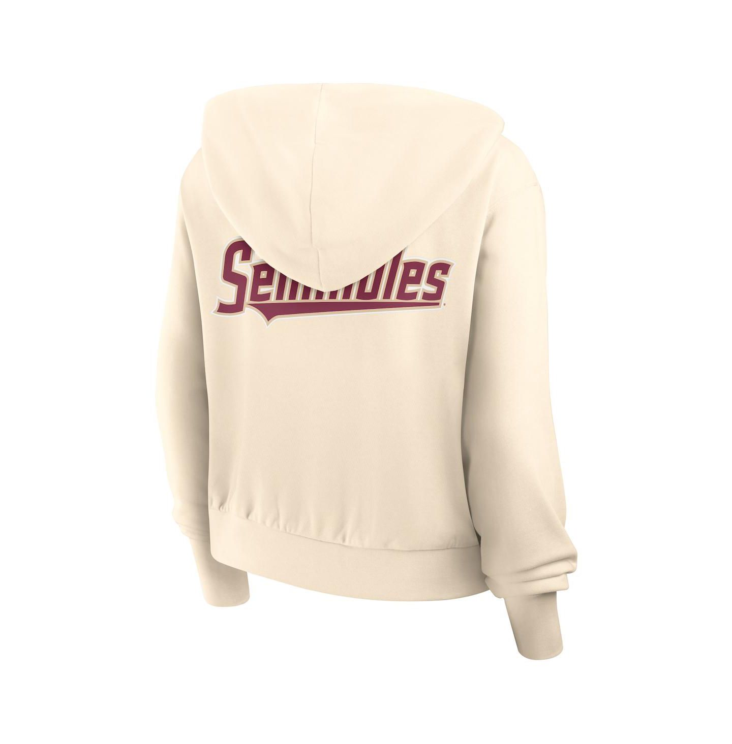 Женское худи Nike Cream Florida State Seminoles Cropped Chill Full-Zip — фото 3