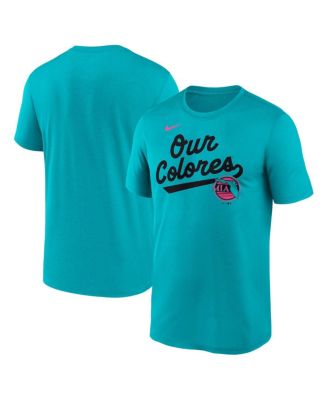 Nike - Men's Teal Miami Marlins 2025 City Connect Team Phrase Script Legend Performance T-Shirt