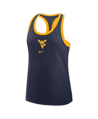 Women's Navy West Virginia Mountaineers Primetime Tri-Blend Racerback Tank Top