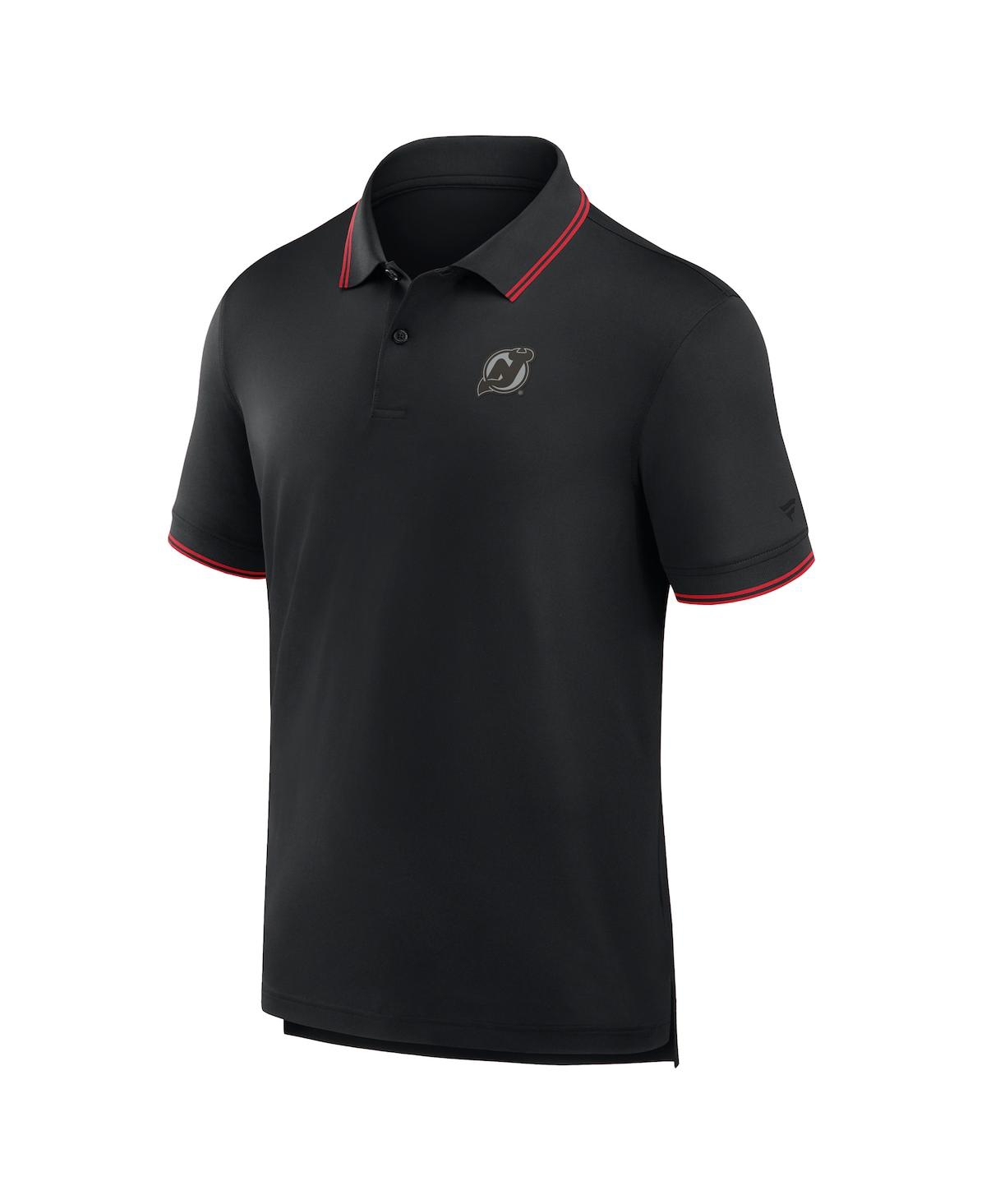 Fanatics Men's Black New Jersey Devils Front Office Move Mono Polo Shirt In Black